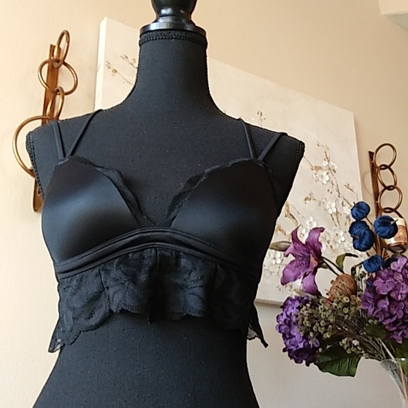 Pink Victoria's Secret Push-up Black Scallop Lace Bralette Bra. Size XS - Picture 14 of 17